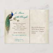 Golden Peacock & Swirls - sparen het Briefkaart va (Achterkant)