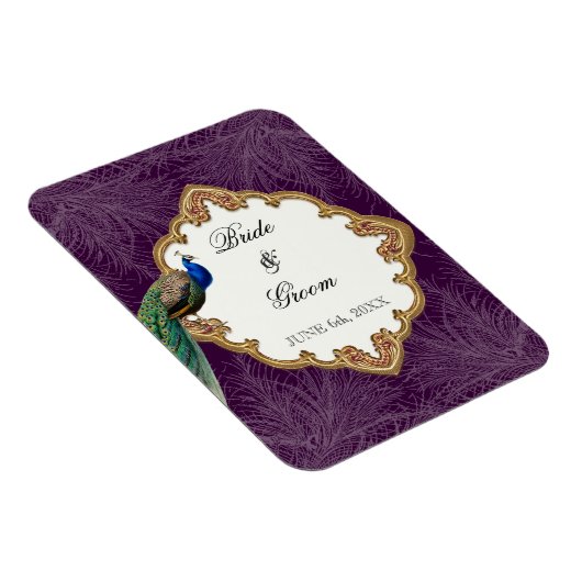 Golden Peacock & Swirls - Weddenschap sparen de Da Magneet (Rechterzijde)