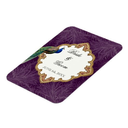 Golden Peacock & Swirls - Weddenschap sparen de Da Magneet (Linkerzijde)