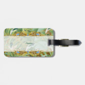 Golden Peacock Temple Dreams Bagagelabel (Achterkant horizontaal)