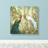 Golden Peacock Temple Dreams Collectie Canvas Afdruk (Insitu (Houten vloer))