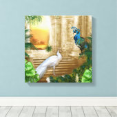 Golden Peacock Temple Dreams Collectie Canvas Afdruk (Insitu (Houten vloer))