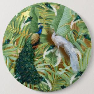 Golden Peacock Temple Dreams Collectie Ronde Button 6,0 Cm