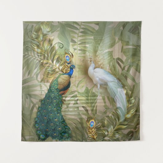 Golden Peacock Temple Dreams Collectie Wandkleed (Voorkant)