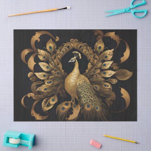 Golden Peacock Tissuepapier (Craft)