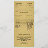 Golden Peacock Trouwprogramma Programmakaart (Achterkant)