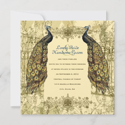 Golden Peacock - uitnodiging tot weddenschap (Voorkant)