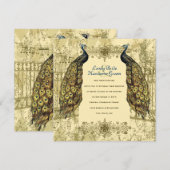 Golden Peacock -  uitnodiging tot weddenschap (Voorkant / Achterkant)