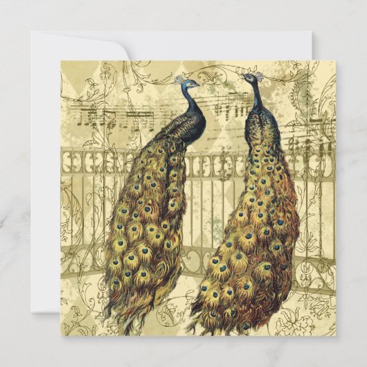 Golden Peacock -  uitnodiging tot weddenschap (Achterkant)