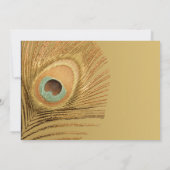 Golden Peacock Wedding Invitation Kaart (Achterkant)