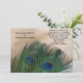 Golden Peacock Wedding Kaart (Staand voorkant)