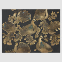 Golden Peacocks op zwart