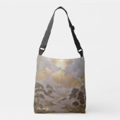 Golden Peaks en Pine Trees: Japans bergland Crossbody Tas (Voorkant)