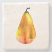 Golden Pear Fruit Stenen Onderzetter (Voorkant)
