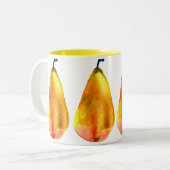 Golden Pear Fruit Tweekleurige Koffiemok (Voorkant links)