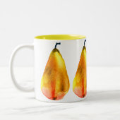 Golden Pear Fruit Tweekleurige Koffiemok (Links)