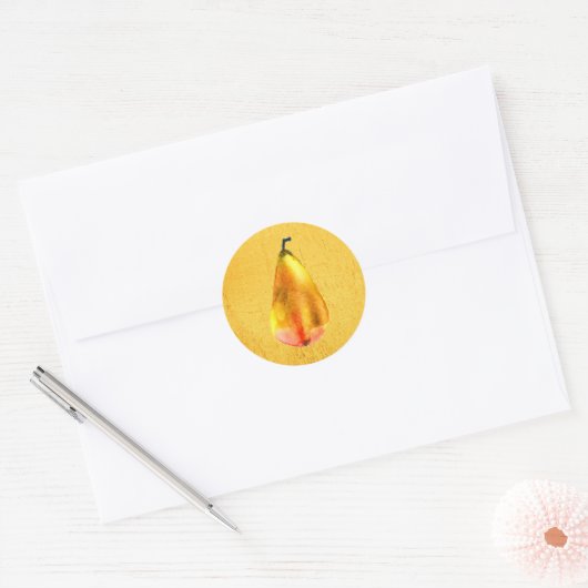 Golden Pear Ronde Sticker (Envelop)