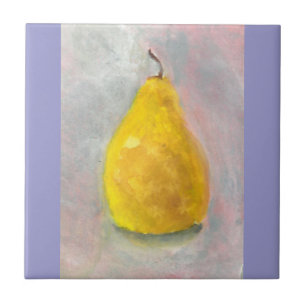 Golden Pear still Life Waterverf Tegeltje