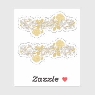 Golden Pearl Rozen Garland Sticker