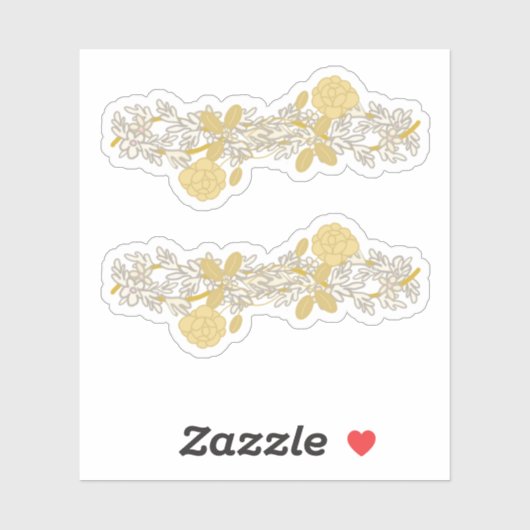 Golden Pearl Rozen Garland Sticker (Vel)