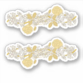Golden Pearl Rozen Garland Sticker (Voorkant)