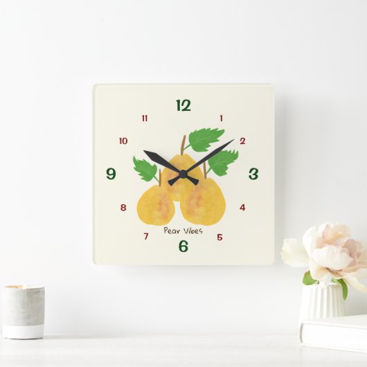 Golden Pears Collectie Vierkante Klok (Huis)