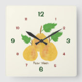 Golden Pears Collectie Vierkante Klok (Voorkant)