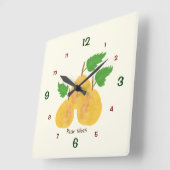 Golden Pears Collectie Vierkante Klok (Hoek)