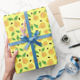 Golden Pears Collection Yellow Bright Cadeaupapier
