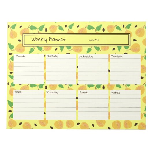 Golden Pears Collection Yellow Bright Planner Notitieblok (Voorkant)