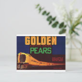 Golden Pears Medford Oregon Trains Kunst Briefkaart (Staand voorkant)