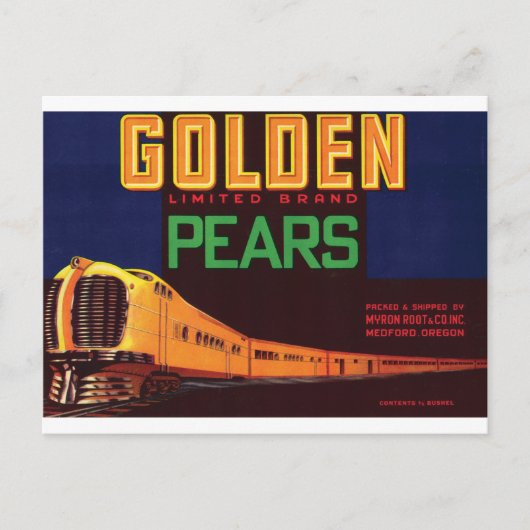 Golden Pears Medford Oregon Trains Kunst Briefkaart (Voorkant)
