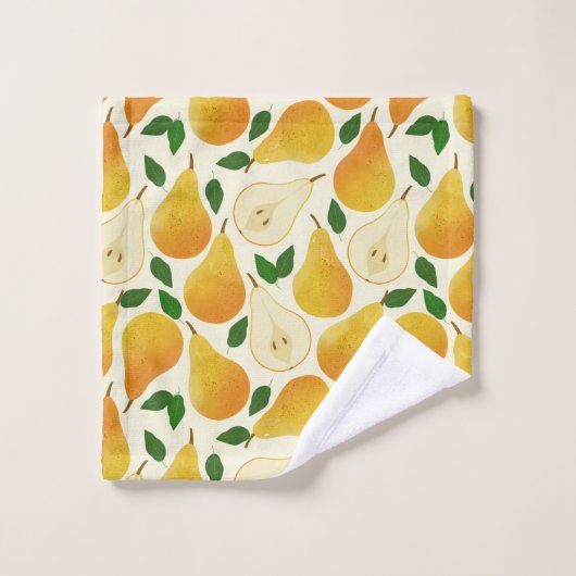 Golden Pears Pattern Bad Handdoek (Wasdoekje)