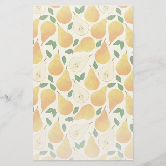 Golden Pears Pattern Briefpapier (Voorkant)