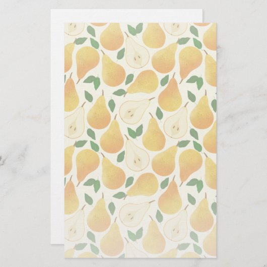 Golden Pears Pattern Briefpapier (Voorkant / Achterkant)