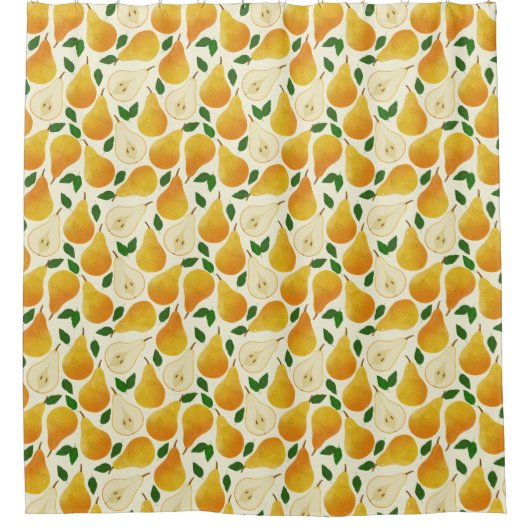 Golden Pears Pattern Douchegordijn (Voorkant)