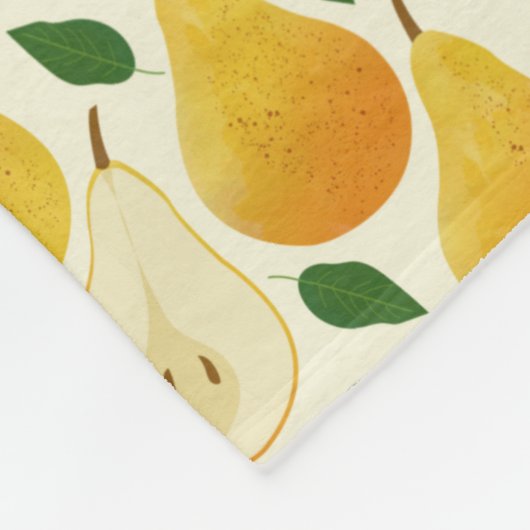 Golden Pears Pattern Fleece Deken (Hoek)