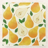 Golden Pears Pattern Glazen Onderzetter (Voorkant)