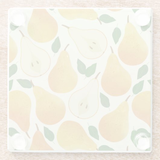 Golden Pears Pattern Glazen Onderzetter (Achterkant)