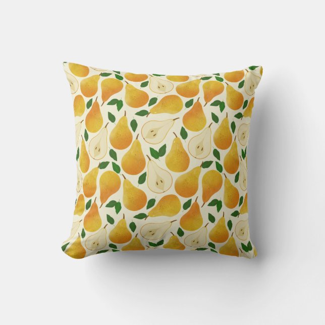 Golden Pears Pattern Kussen (Voorkant)