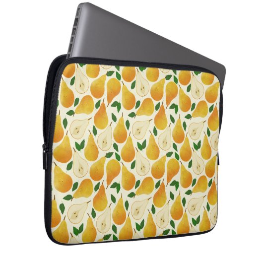 Golden Pears Pattern Laptop Sleeve (Voorkant Rechts)