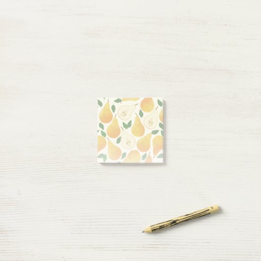 Golden Pears Pattern Post-it® Notes (Op bureau)