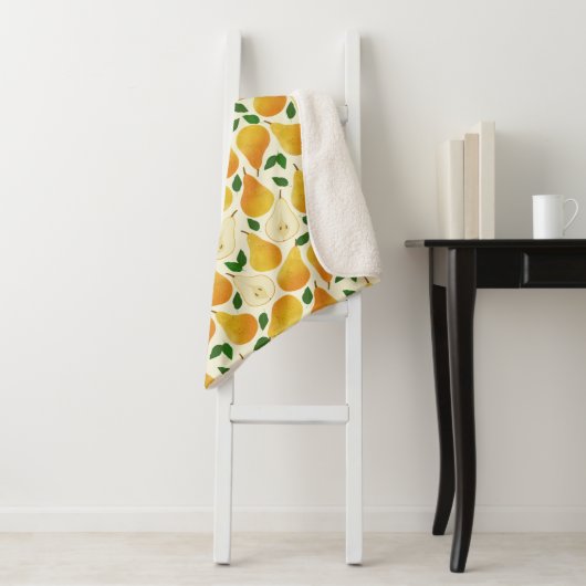 Golden Pears Pattern Sherpa Deken (In situ)