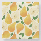 Golden Pears Pattern Stenen Onderzetter (Voorkant)