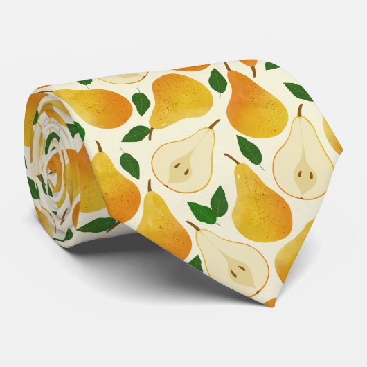 Golden Pears Pattern Stropdas (Opgerold)