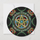 Golden Pentacle Celestial New Moon Circle Kaart (Voorkant)