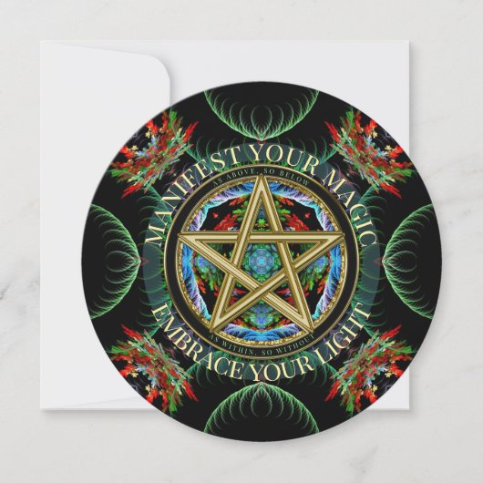 Golden Pentacle Celestial New Moon Circle Kaart (Voorkant)