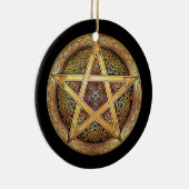 Golden Pentacle Pendant/Ornament Keramisch Ornament (Rechts)