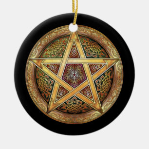 Golden Pentacle Pendant/Ornament Keramisch Ornament