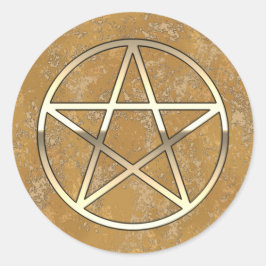 Golden Pentacle Ronde Sticker